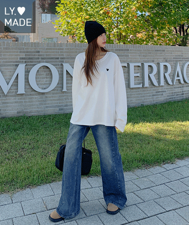 マウス刺繍長袖Tシャツ