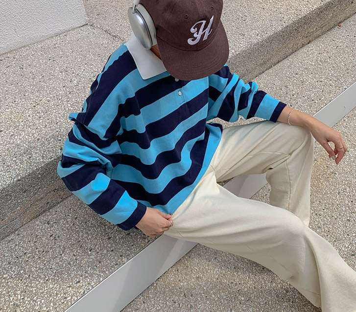 エンルダンガラ配色 カラー長袖 ロングTシャツ