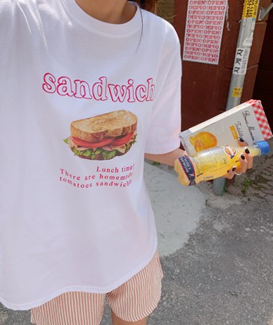 サンドイッチ印刷半袖
