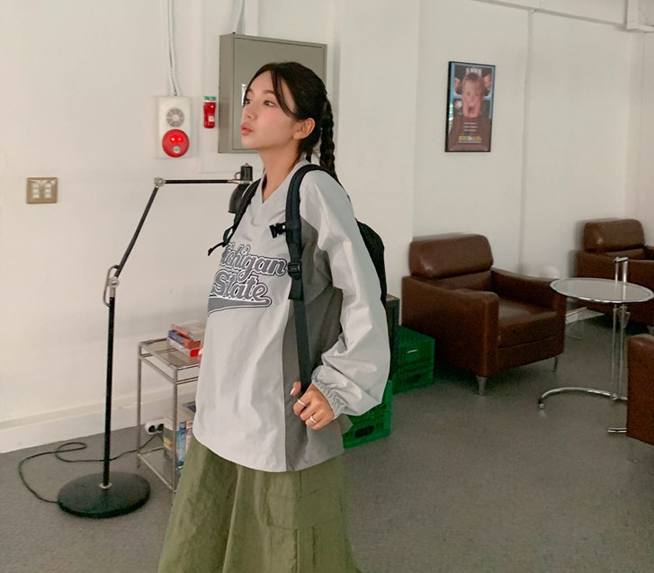 ミシガンナイロン配色ストリングTシャツ