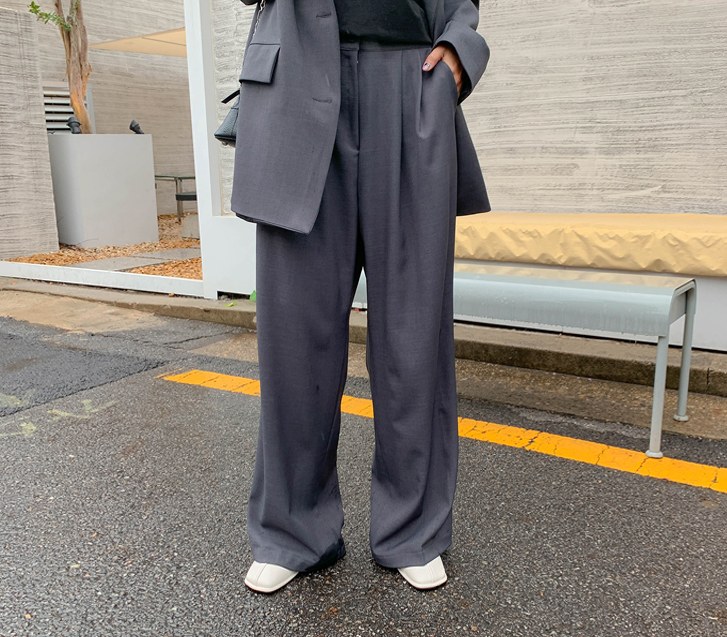バレーヌバンディングワイドスラックス