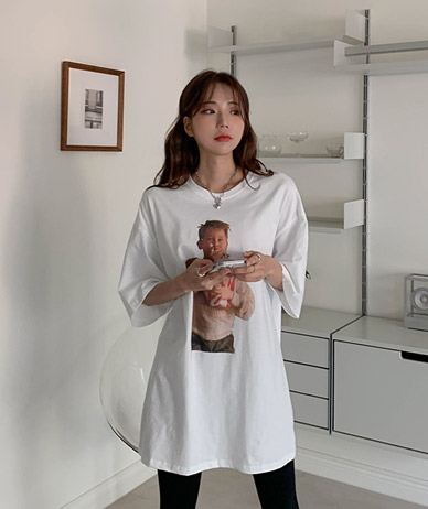 ケビン プリンティング 半そで ロングTシャツ