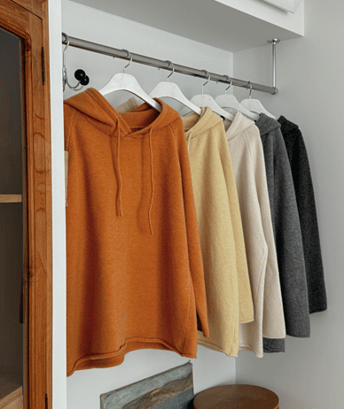 メオストーンロングフードニット