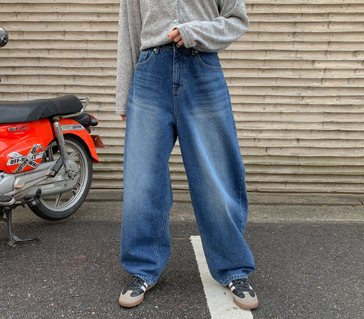 ディス起毛バンディングワイドバルーンフィット排気パンツ