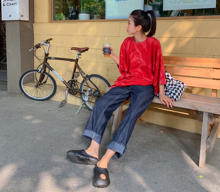 ステッチデニムワイドバンディングパンツ_640
