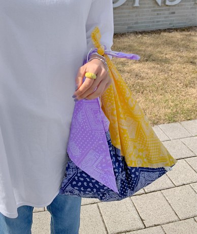 ロス配色ペイズリーバッグ
