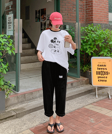 テニスミッキープリンティング半そでTシャツ