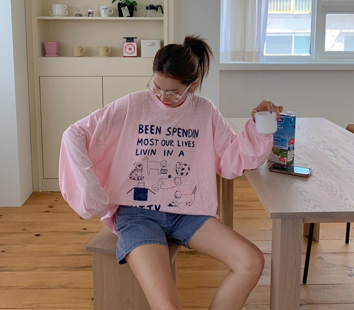 キャッツナ塩長袖ロングTシャツ