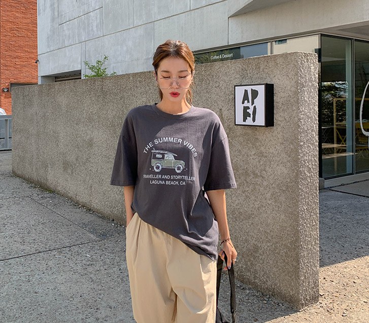 ザ サマー 自動車 汚染 半そでTシャツ