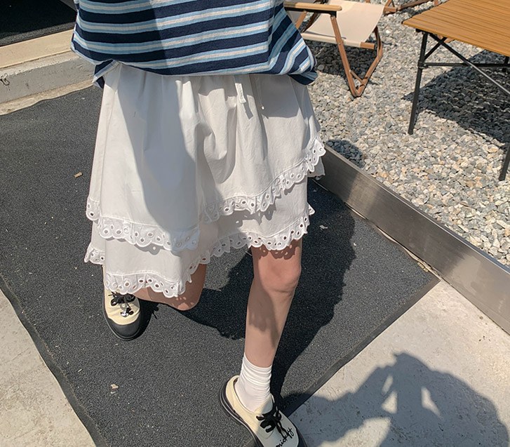 ノブパンチングカンカンバンディングミニスカート