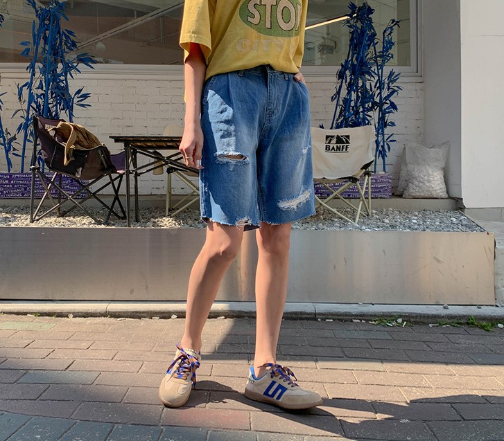 レピーカットバンディングピンタック5部パンツ