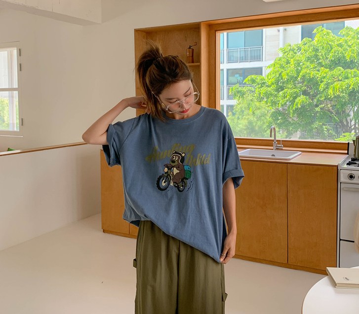 [男女共用]オトナ塩ピグメント半そでロングTシャツ