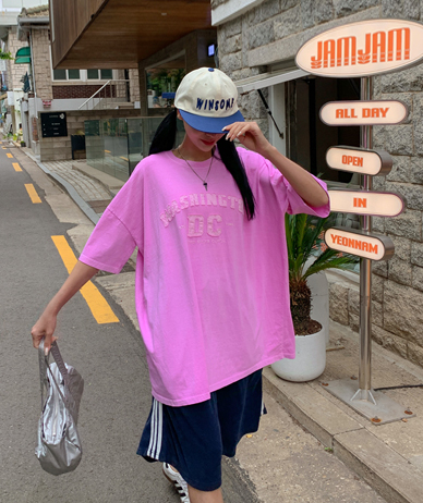 ワシントンパッチピグメント半そでロングTシャツ