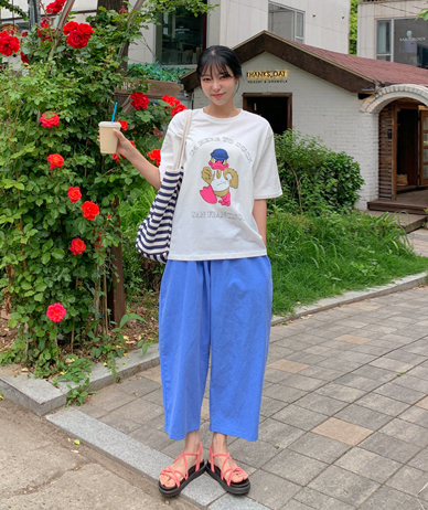 キャンディピグメントバンディングワイドパンツ