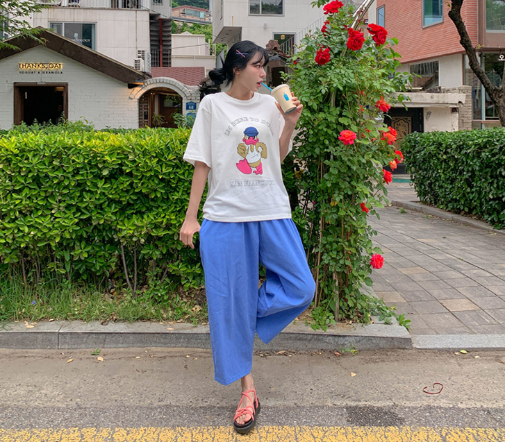 キャンディピグメントバンディングワイドパンツ