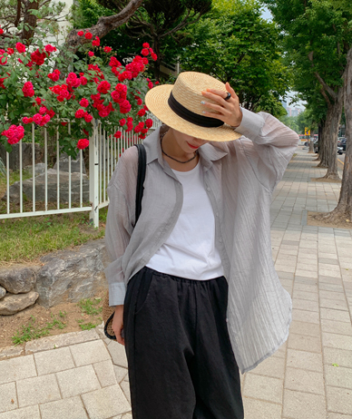 クルーズテンセル しわサマー 長袖シャツ シャツ