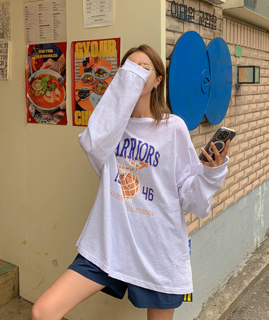 ウォリアーズナソム長袖ロングTシャツ