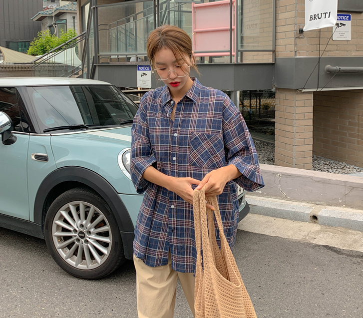 [男女共用]レッチサマーチェック 半そでシャツ シャツ