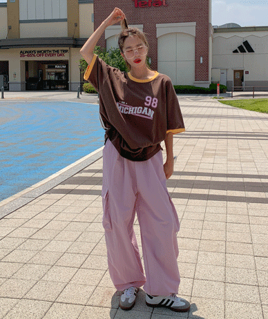 ヨミナイロンカーグストリングワイドパンツ
