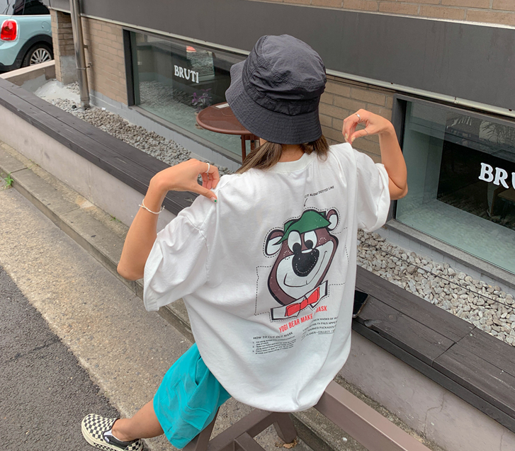 [男女共用]ヨギベアナ塩ピグメント半そでロングTシャツ