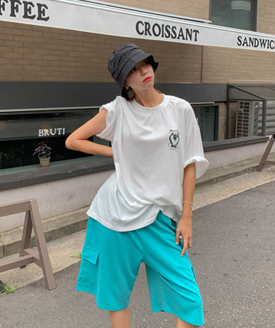 サンデピグメントバミューダバンディングトレーニングパンツ