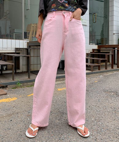 チードコットンリネンバンディングワイドパンツ
