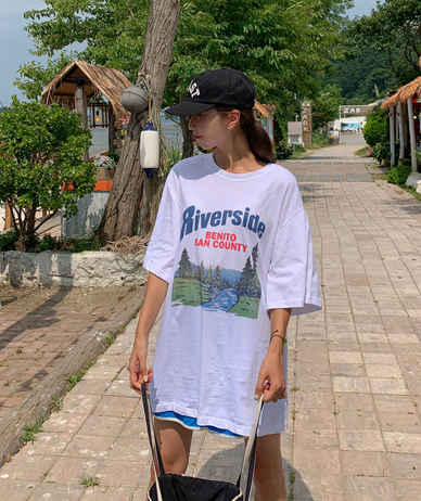 川下炎半そでロングTシャツ