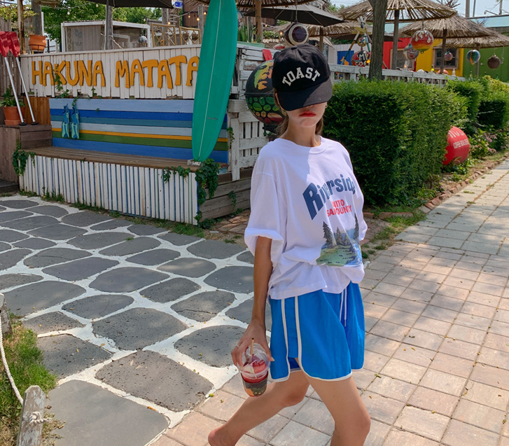 パンパンナイロン ラッパー配色パッチバンディングハーフパン