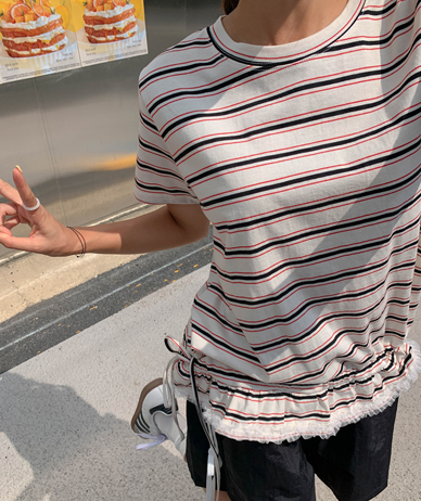 チュチュ ダンガラ レース フリル ストリング 半そでティーシャツ