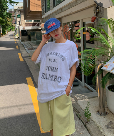 ランボ クラック 汚染 バイオウォッシング 半そで ロングTシャツ