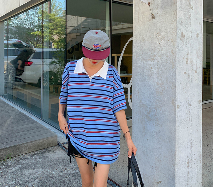 スコーンダンガラカラー配色半そでティーシャツ
