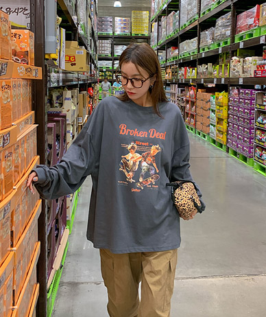 [男女共用]ブロークン・ナヨン長袖Tシャツ