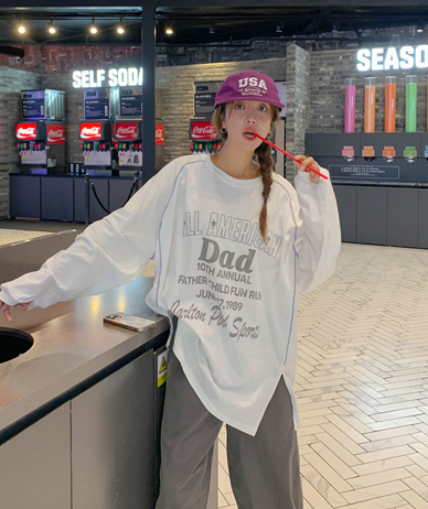 大ディーナ染めステッチ トゥーム長袖 ロングTシャツ