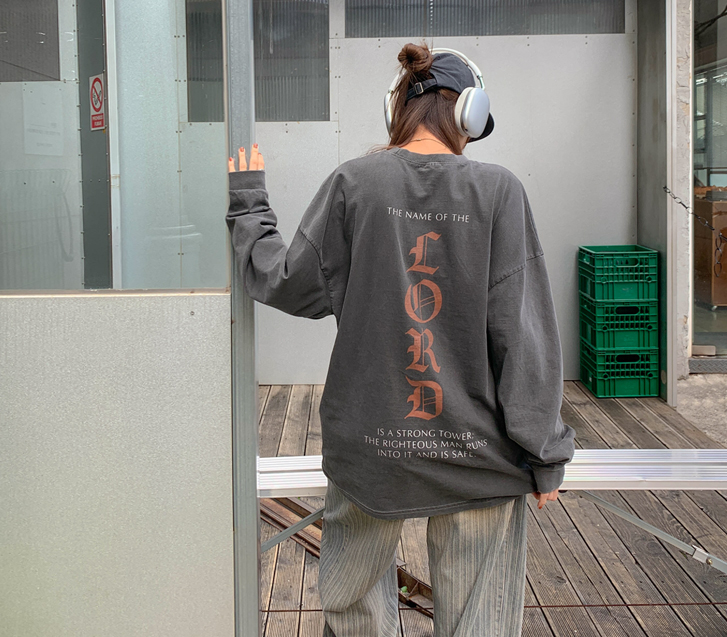 【男女共用】ロッドナ塩ピグメント長袖ロングTシャツ