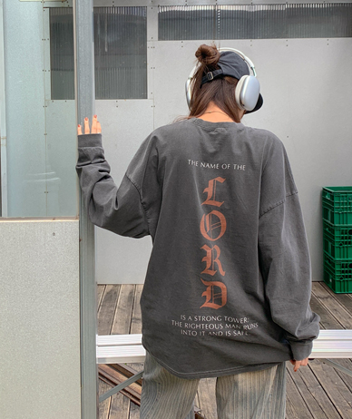 【男女共用】ロッドナ塩ピグメント長袖ロングTシャツ