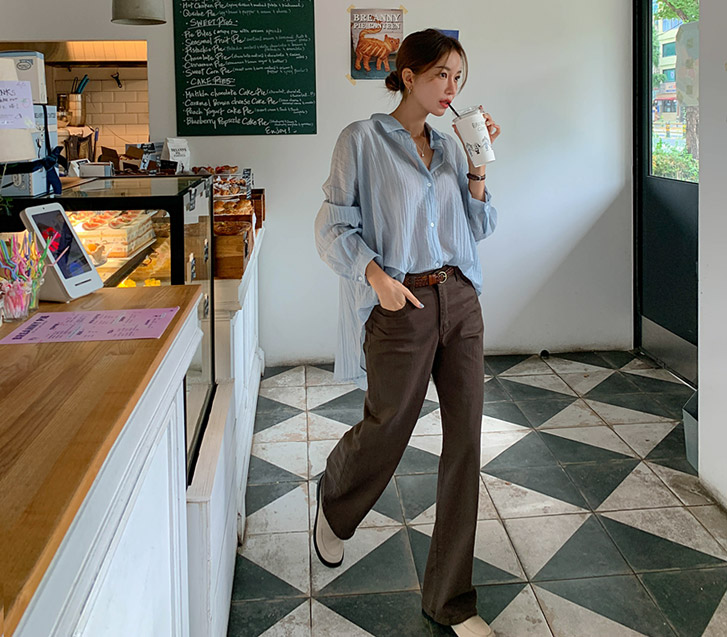 ロックスコットンバンディングワイドパンツ