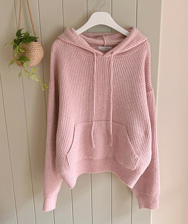 [男女共用]ブラックホールウールフードニット