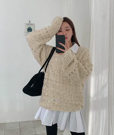 ヘイズスカッシュパンチングニット