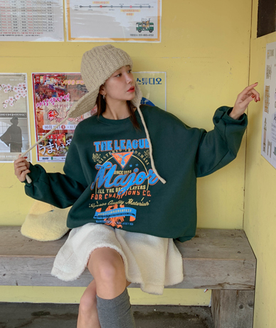 リーグクラック汚染起毛トレーナー