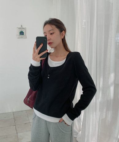 リバーアウターレイヤード長袖ティーシャツ