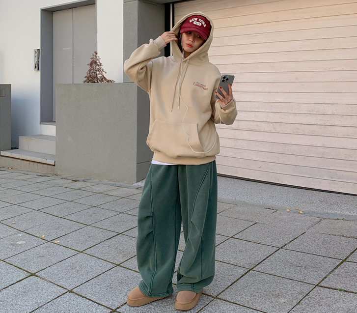 [男女共用]カオピグ切開絆起毛ワイドバルーントレーニングパンツ