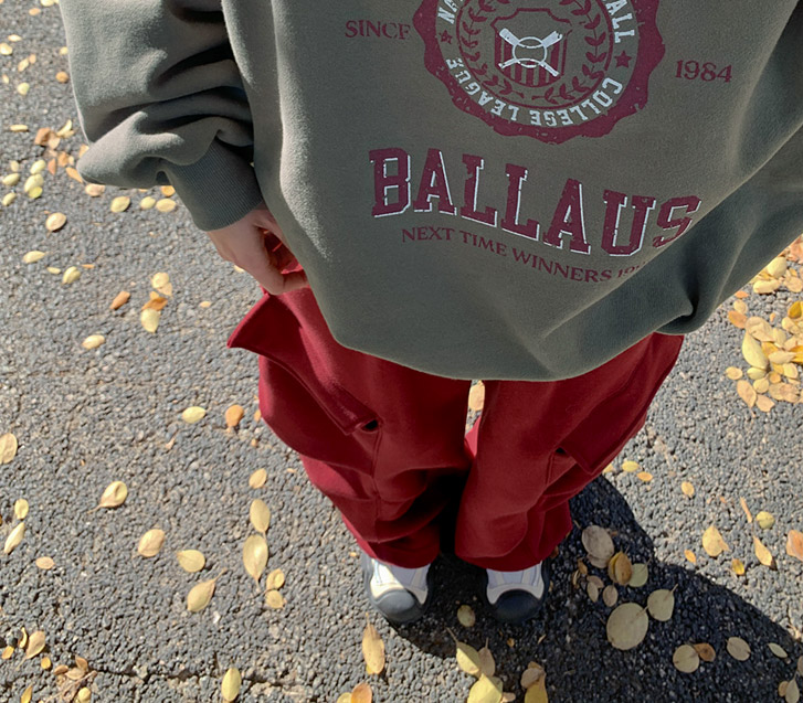 [男女共用]立体カーグ起毛ピンタックバンディングツーウェイワイドパンツ