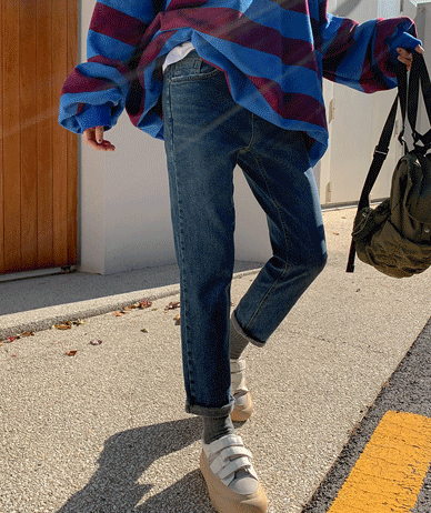 未知起毛バンディングセミ日付パンツ