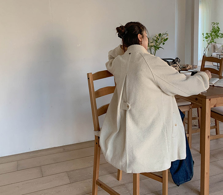 メリーハイネックウールハーフコート