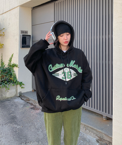 36ナ塩バクシー起毛フードティーシャツ