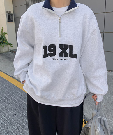 [男女共用]19XL英文パッチ反集業起毛トレーナー