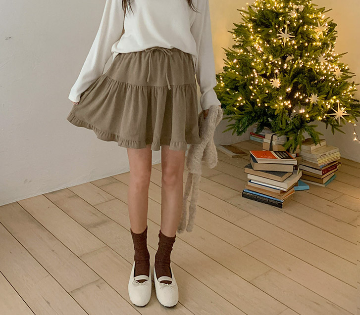 ベトコーデュロイフリルバンディングスカート