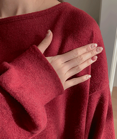 ソフト オフショルダー 表側 長袖Tシャツ