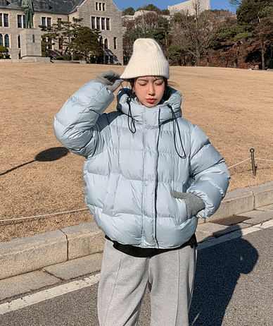 ドゥクウェロンオーバーフィットフードバディングジャンパ