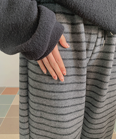 ピットダンガラミンク起毛バンディングワイドパンツ